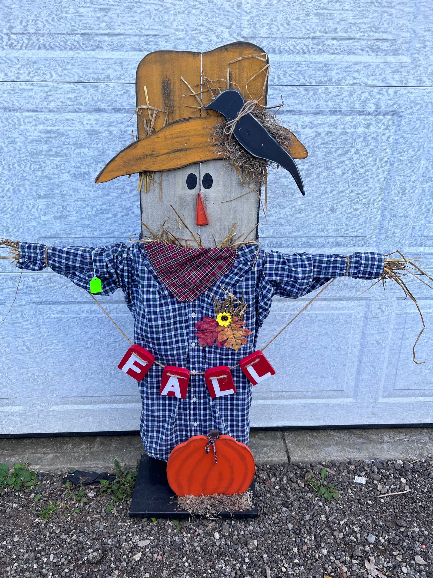 Welcome Fall with this Wood Scarecrow. He is perfect for front porch and fall season decor.