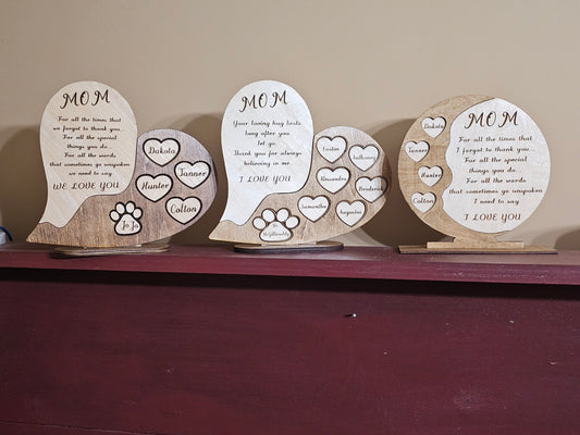 Custom Mothers Day Appreciation Plaque/sign or the perfect Mothers birthday gift.