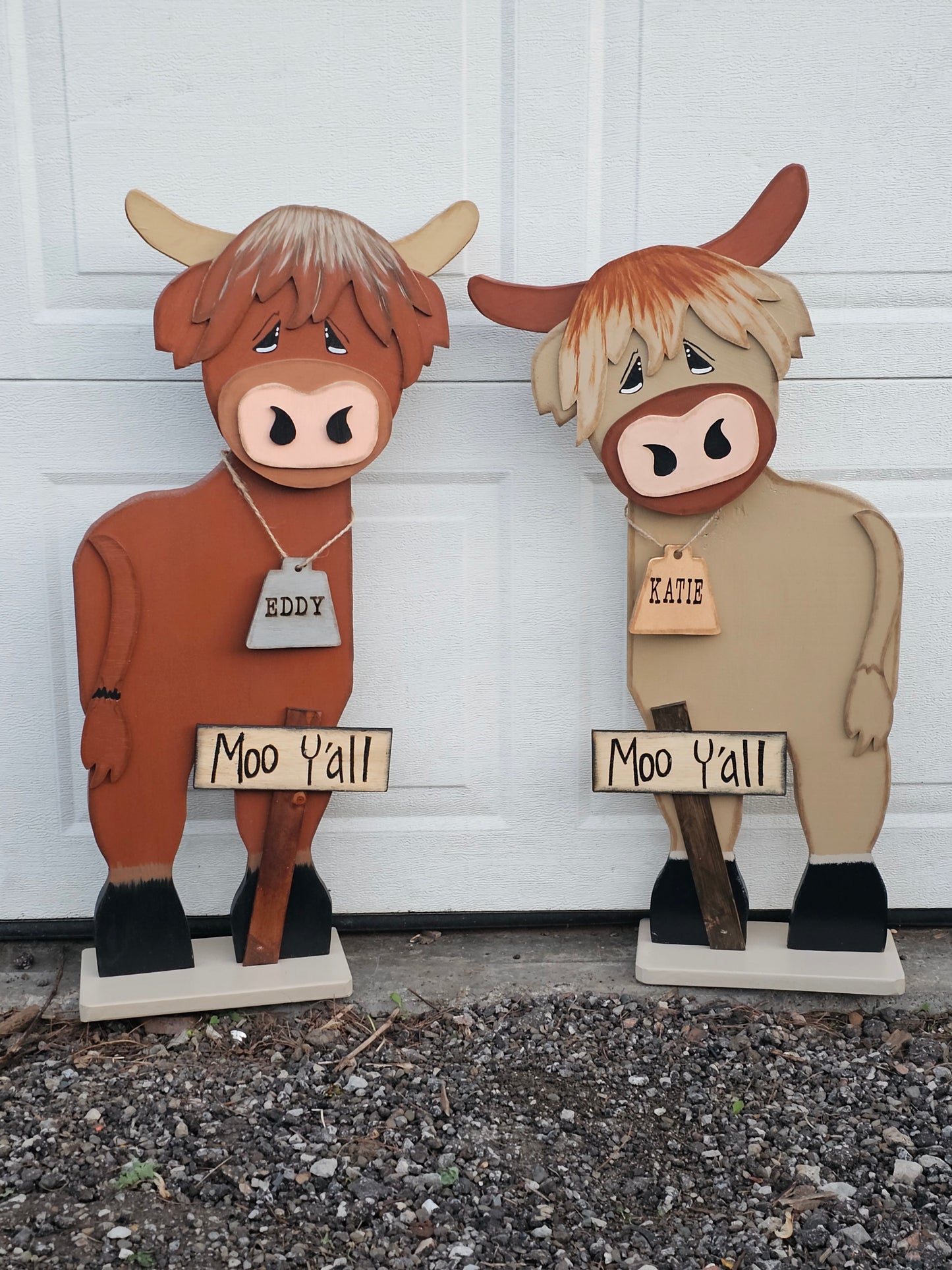 Highland Cow Family, Highland Cow, Cow, Wood Cow, Outdoor Cow Decoration, Highland Cow Porch sitter,