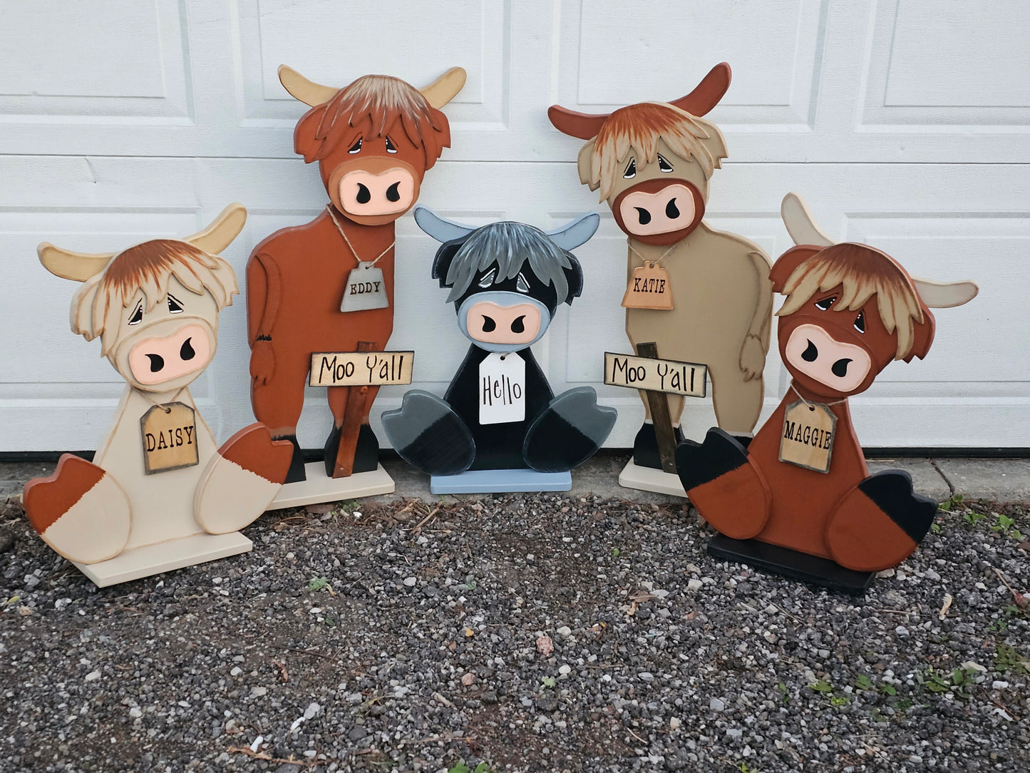Best Sellers in our Farm Family Collection, the Highland Cow. The perfect country charm for a gift, front porch or home decor decoration