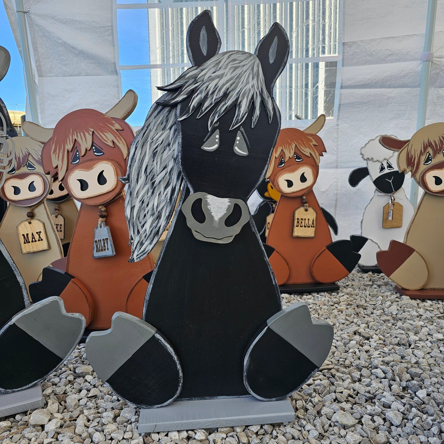 Addition to our Farm Family collection, our adorable Horse is the perfect country charm to any front porch or home decor.