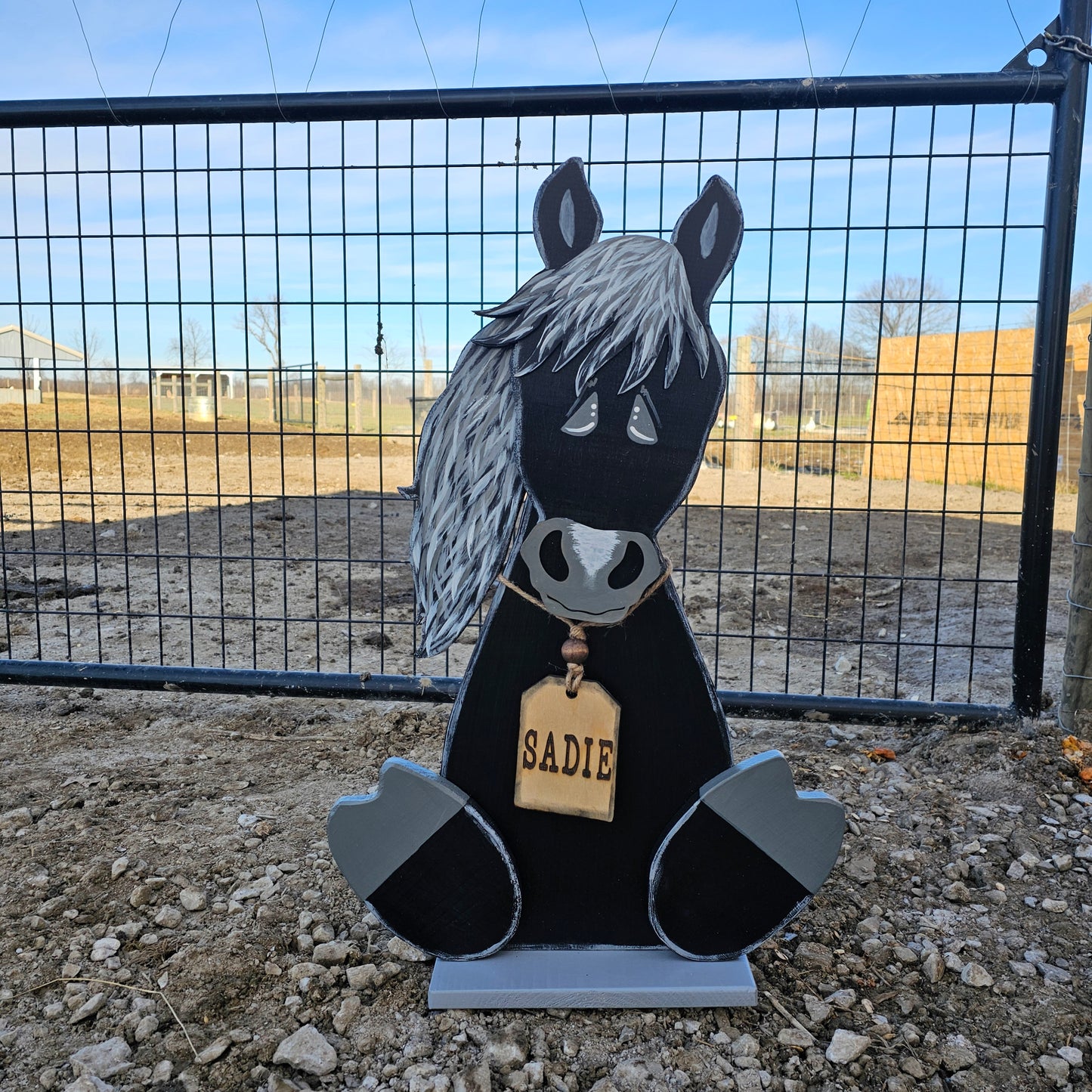 Addition to our Farm Family collection, our adorable Horse is the perfect country charm to any front porch or home decor.