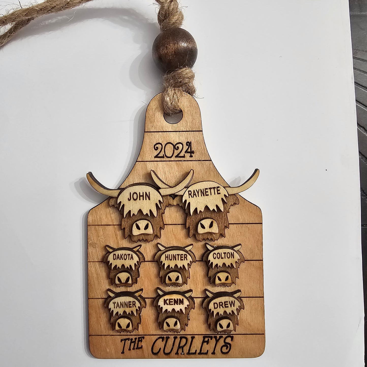 Highland cow ornament or medallion. Perfect Christmas, birthday or everyday gift.
