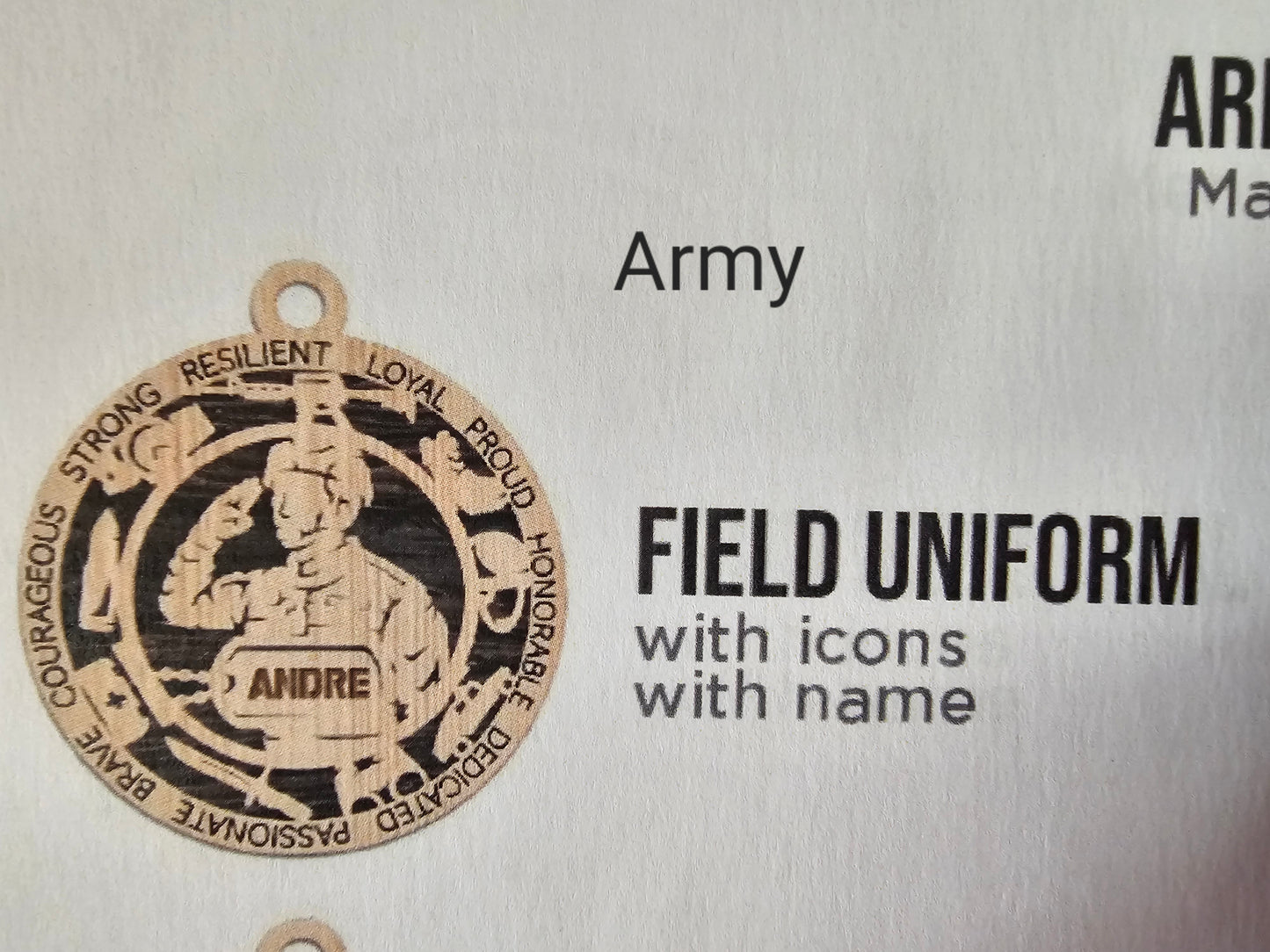 Custom Military medallion or ornament. Perfect gift for Armed Forces.