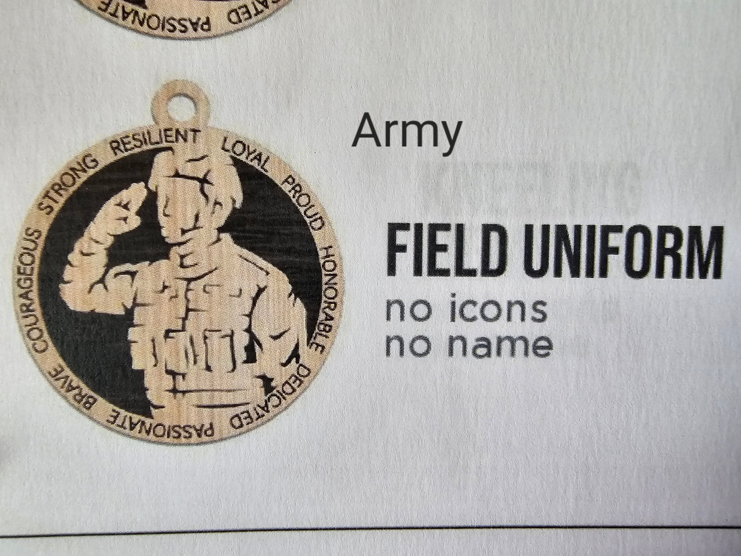 Custom Military medallion or ornament. Perfect gift for Armed Forces.
