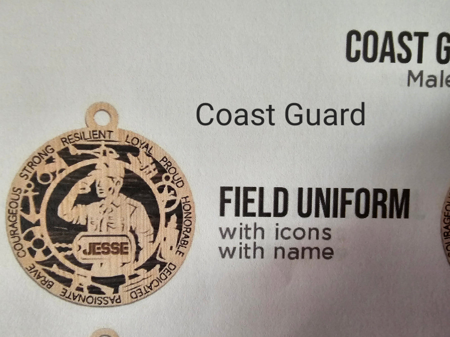 Custom Military medallion or ornament. Perfect gift for Armed Forces.