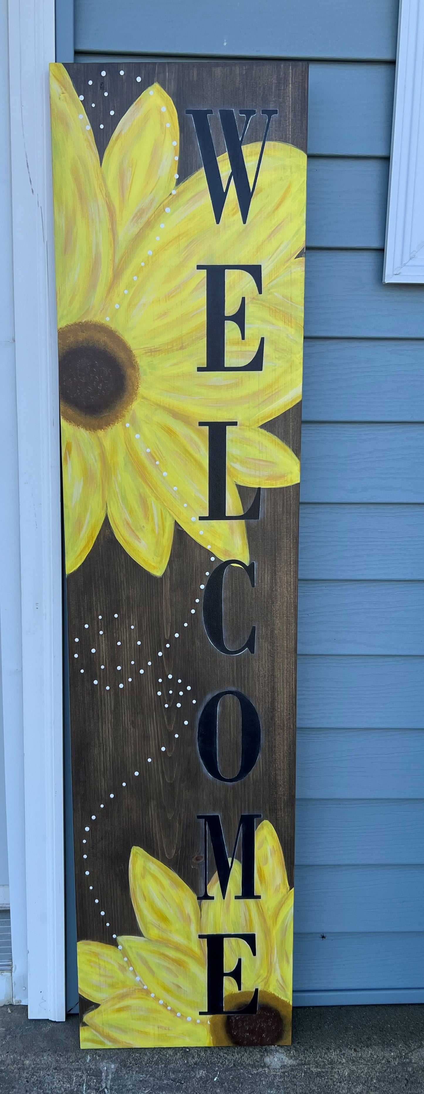 Welcome Daisy Flower Porch Leaner.