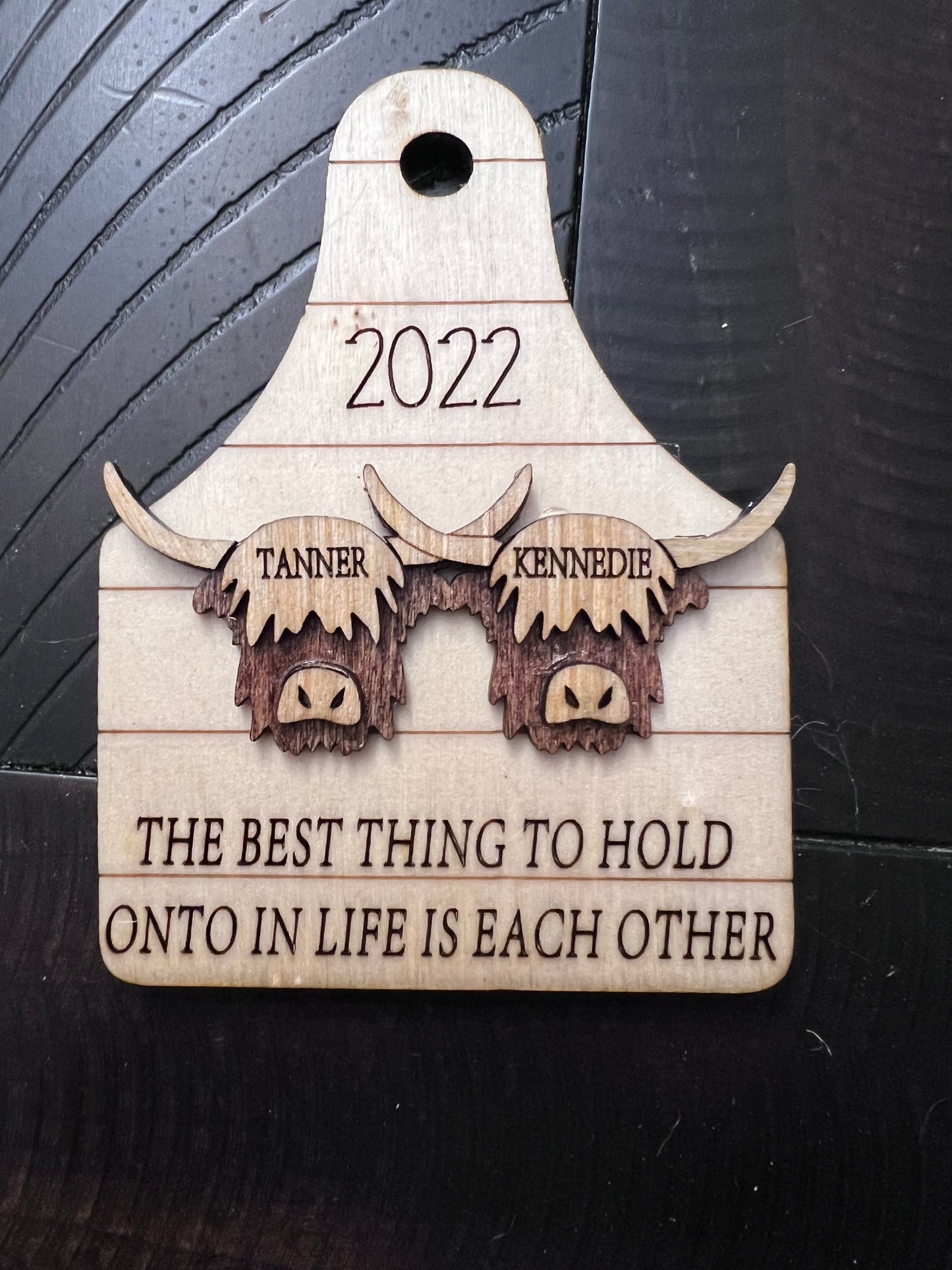 Highland cow ornament or medallion. Perfect Christmas, birthday or everyday gift.
