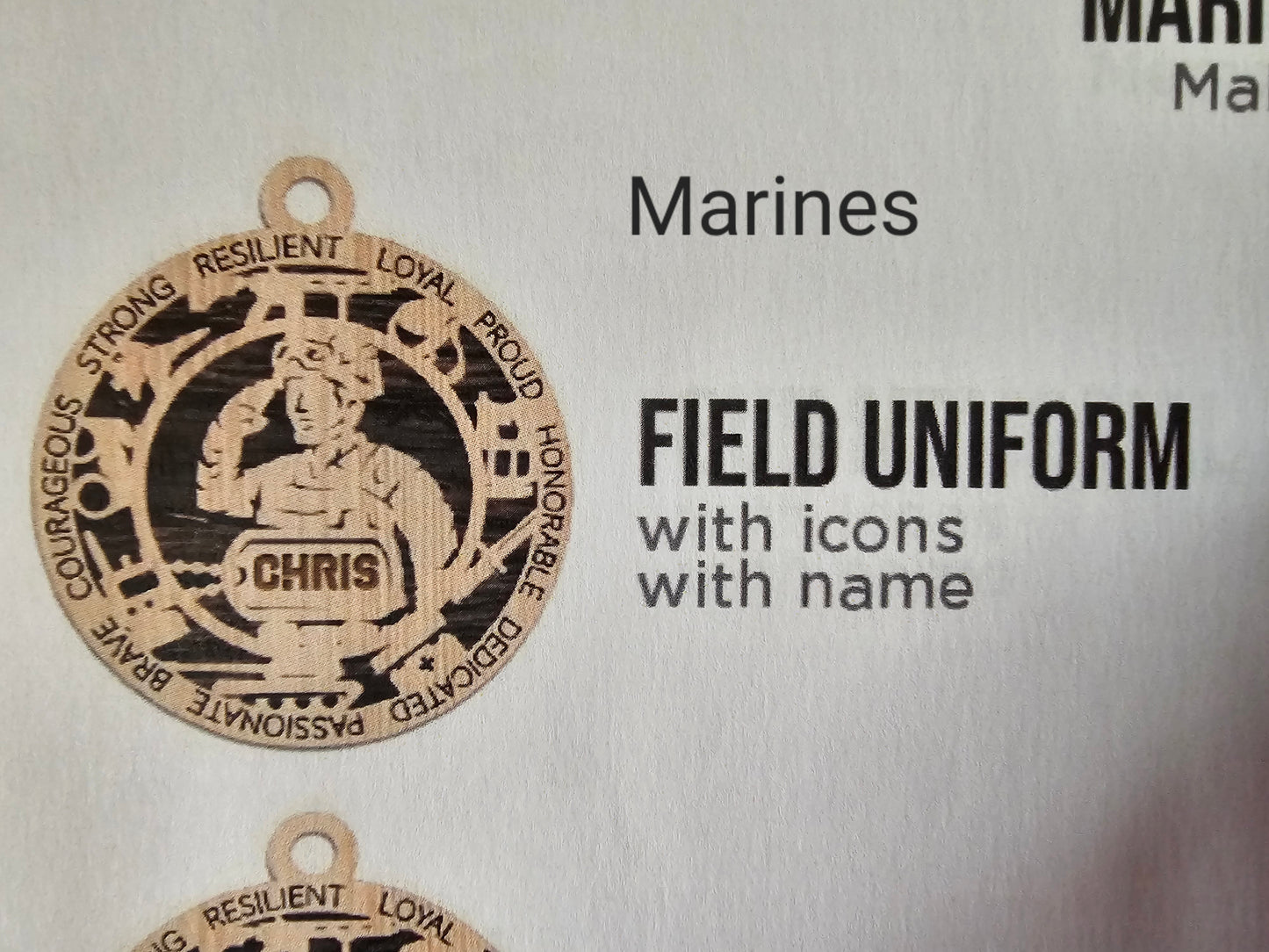 Custom Military medallion or ornament. Perfect gift for Armed Forces.