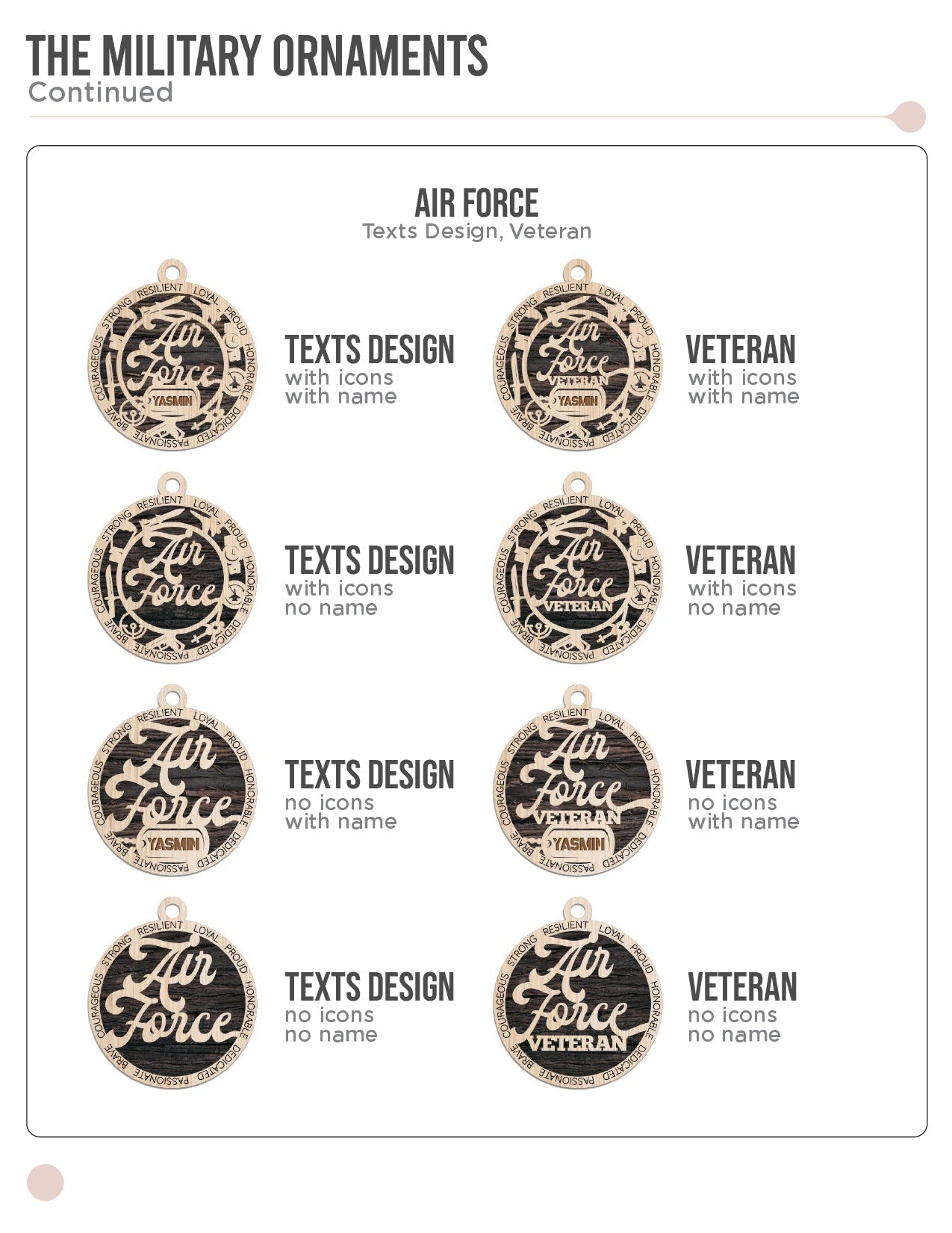 Custom Military medallion or ornament. Perfect gift for Armed Forces.
