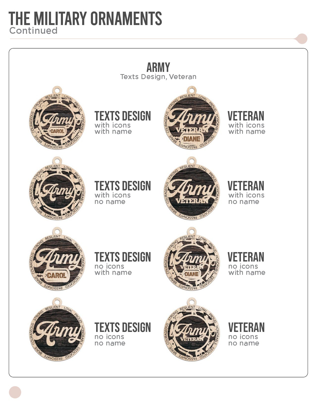 Custom Military medallion or ornament. Perfect gift for Armed Forces.