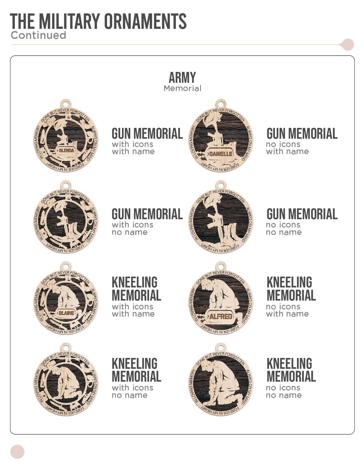 Custom Military medallion or ornament. Perfect gift for Armed Forces.