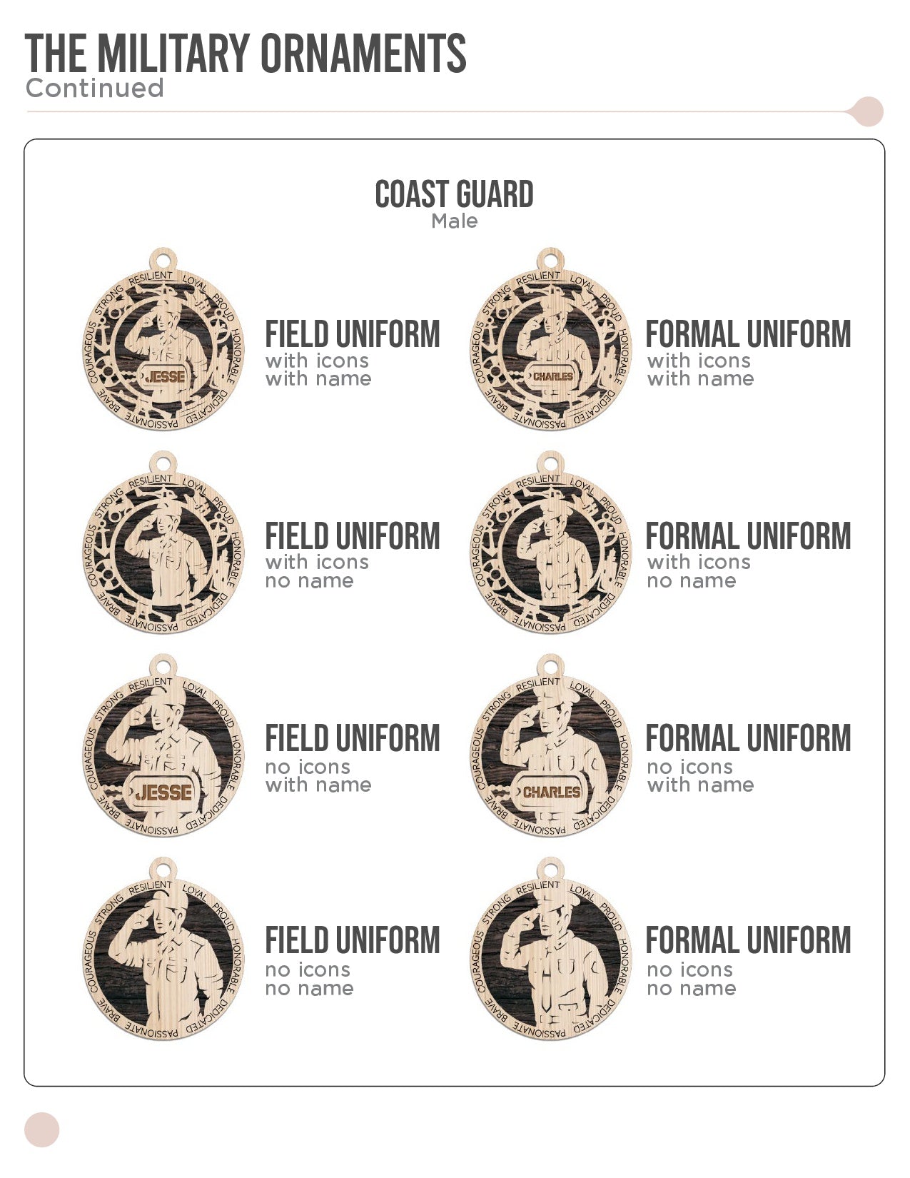 Custom Military medallion or ornament. Perfect gift for Armed Forces.