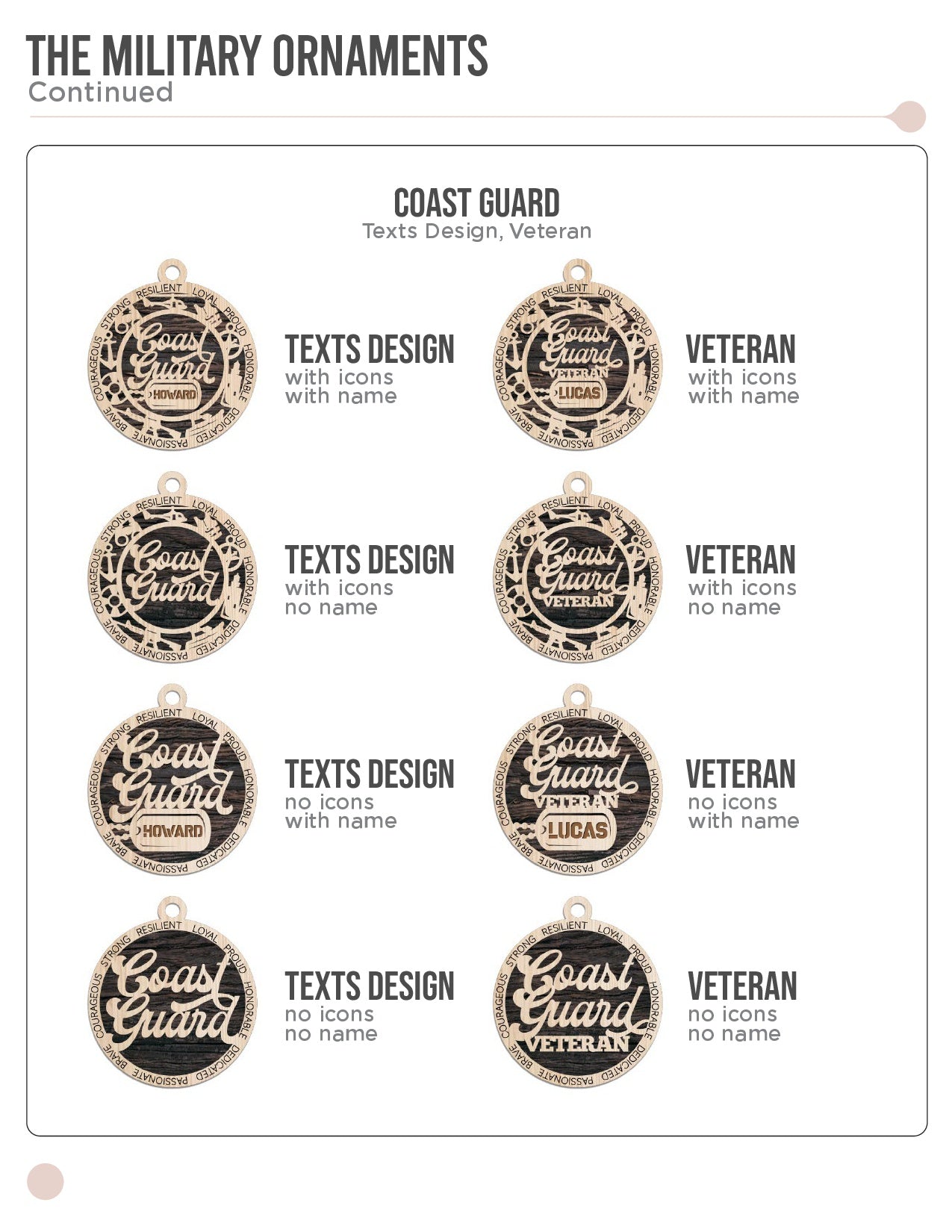 Custom Military medallion or ornament. Perfect gift for Armed Forces.