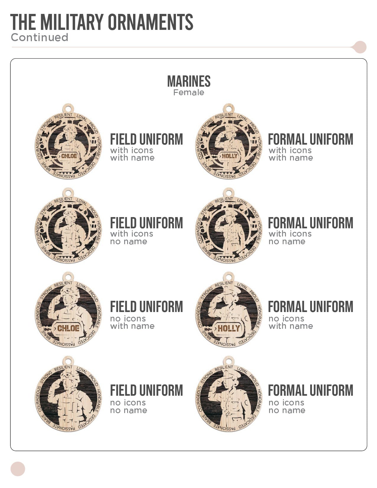 Custom Military medallion or ornament. Perfect gift for Armed Forces.
