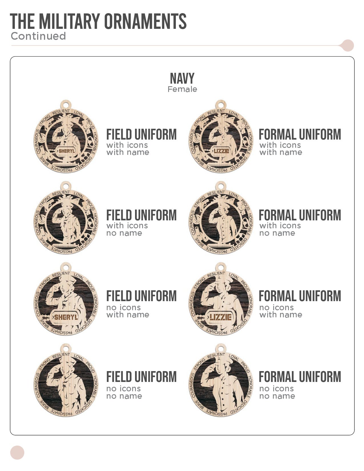 Custom Military medallion or ornament. Perfect gift for Armed Forces.