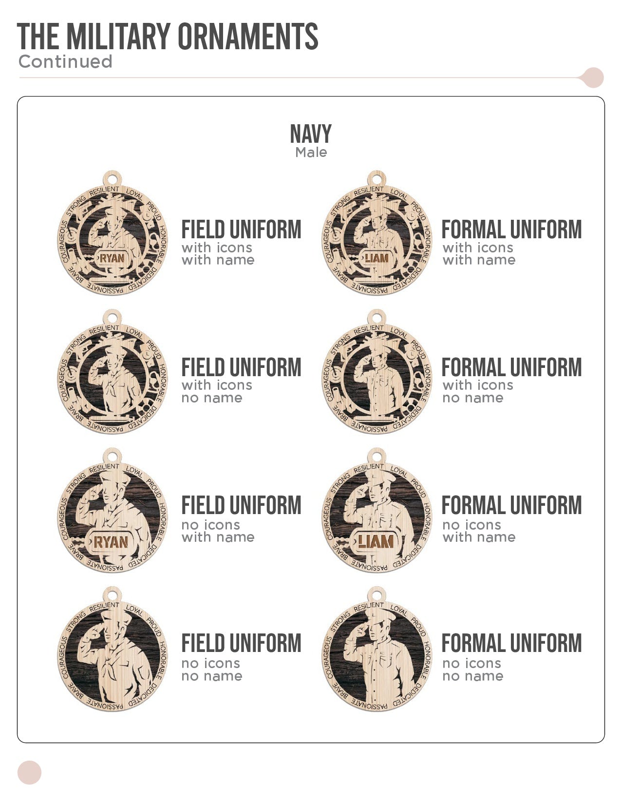 Custom Military medallion or ornament. Perfect gift for Armed Forces.