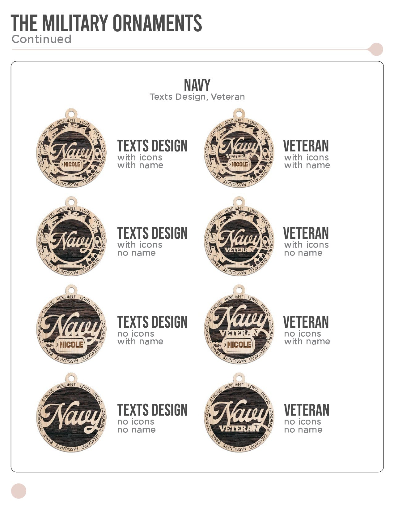 Custom Military medallion or ornament. Perfect gift for Armed Forces.