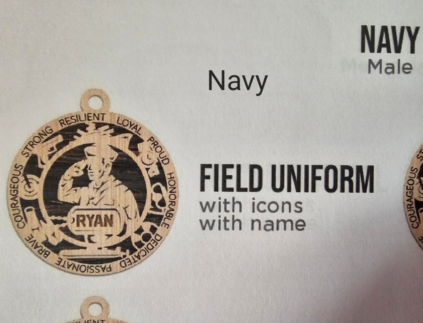 Custom Military medallion or ornament. Perfect gift for Armed Forces.