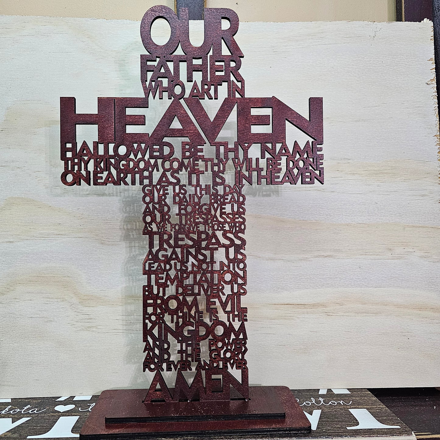 Lord's Prayer, Cross, Lord's Prayer, Lord's Prayer Sign, Religious decor, Lord's Cross
