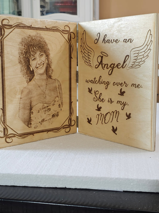 Custom Memorial book stand. The perfect way to remember loved ones.