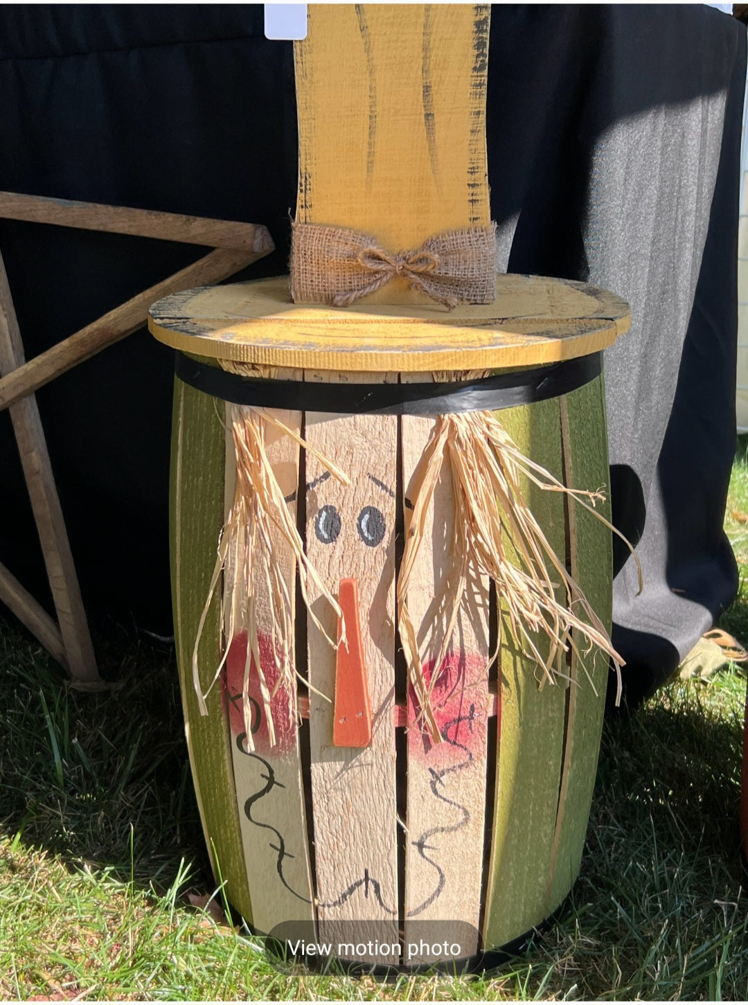 Pumpkin or Scarecrow Fall barrels are perfect addition to your Fall decor or front porch.