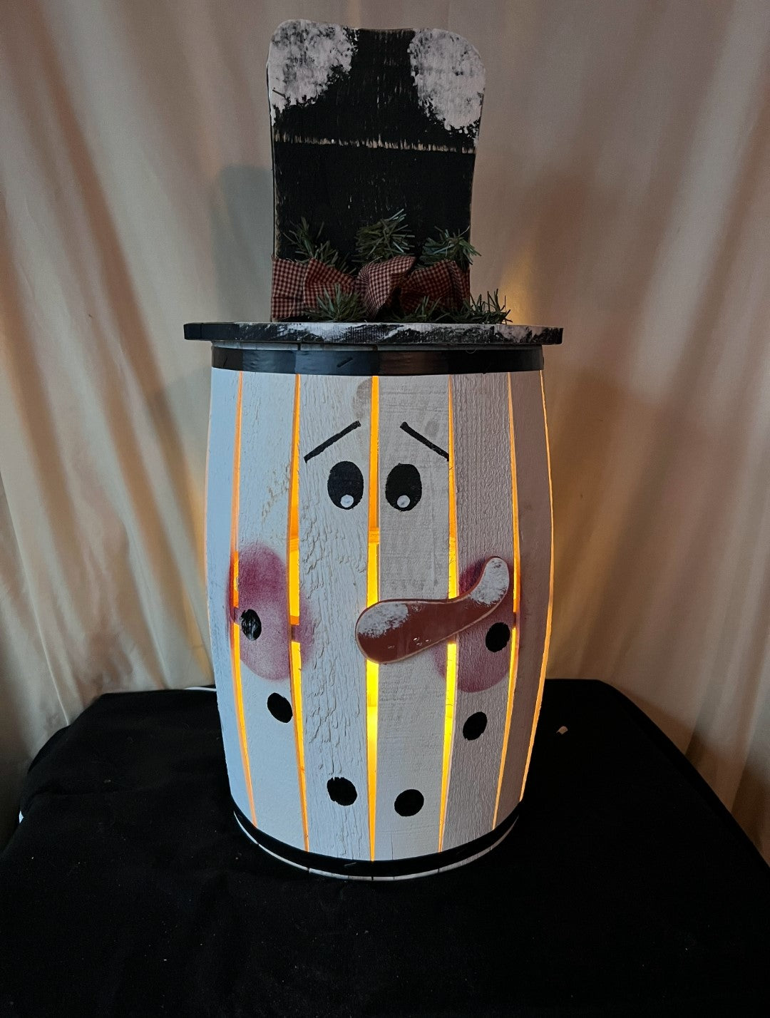 Winter Snowman Barrel