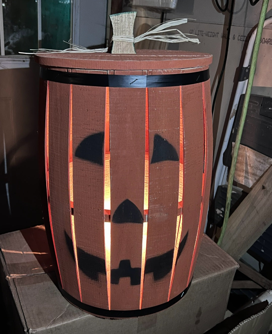 Pumpkin or Scarecrow Fall barrels are perfect addition to your Fall decor or front porch.