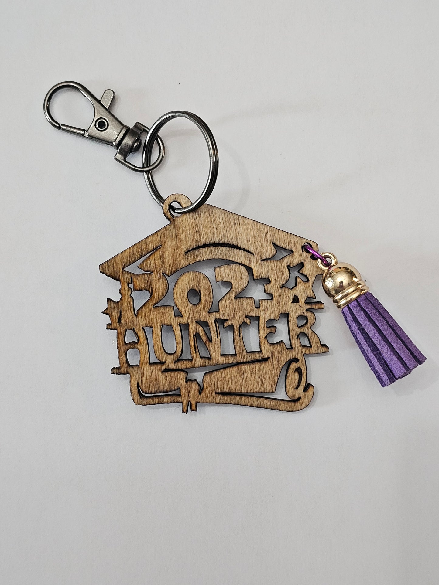 Custom Graduate Year Wood Keychain with Name