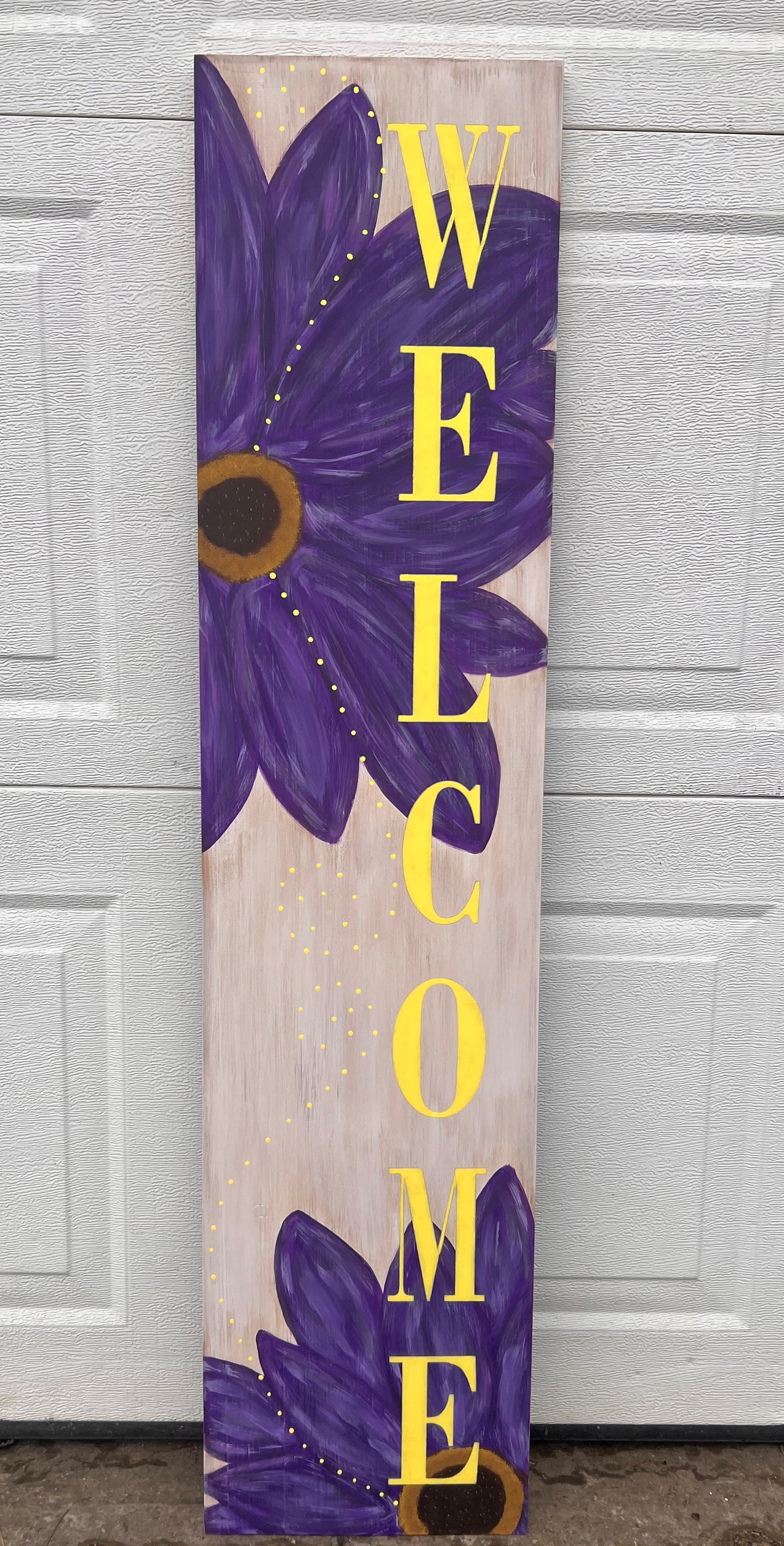 Welcome Daisy Flower Porch Leaner.