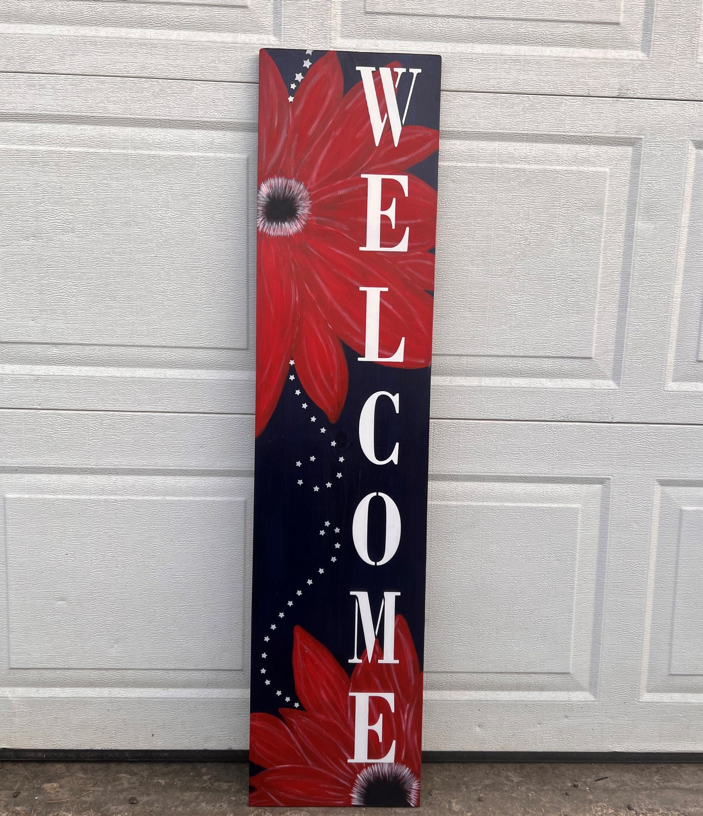 Welcome Daisy Flower Porch Leaner.