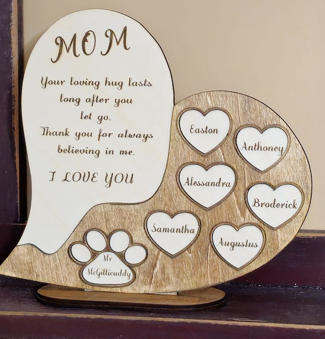 Custom Mothers Day Appreciation Plaque/sign or the perfect Mothers birthday gift.