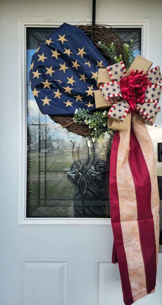 Patriotic American Flag Wreath