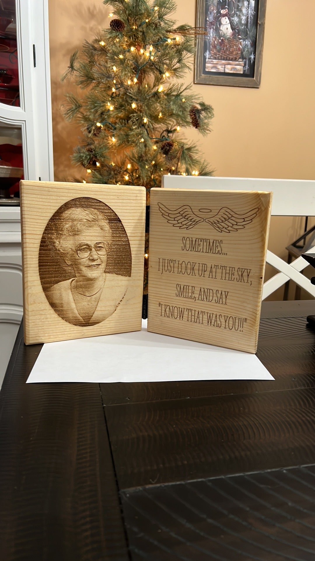 Custom Memorial book stand. The perfect way to remember loved ones.