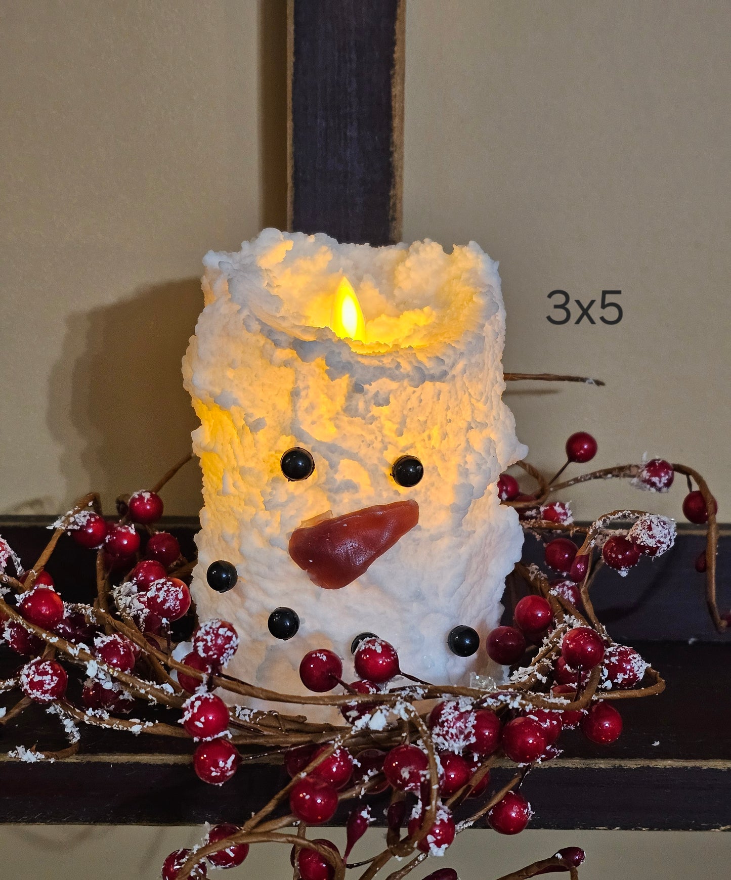 LED Moving Flame Candle, Moving Flame Candle, Realistic Candle, Snowman Candle, Christmas Candle