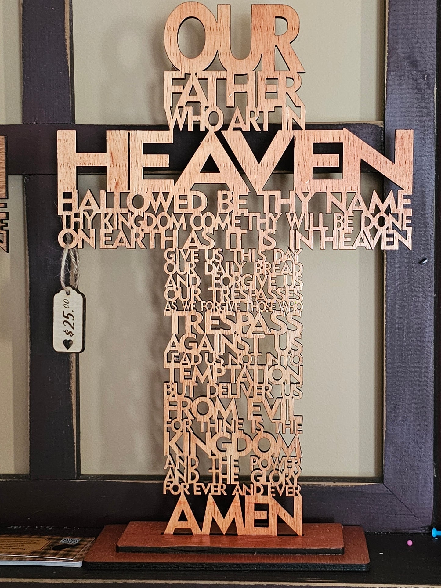 Lord's Prayer, Cross, Lord's Prayer, Lord's Prayer Sign, Religious decor, Lord's Cross